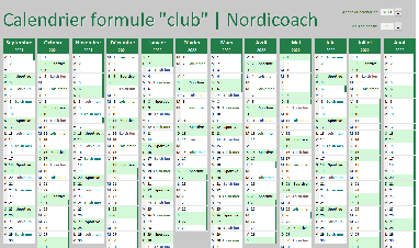 calendrier de la formule club