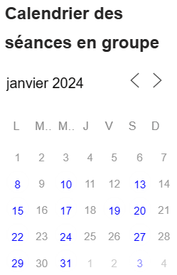 calendrier des séances janvier 2024