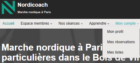menu monCompte