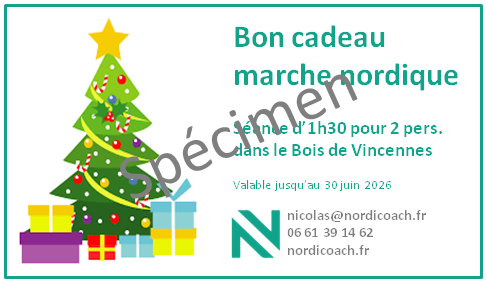 Bon cadeau marche nordique 2pers 2025 2026 specimen