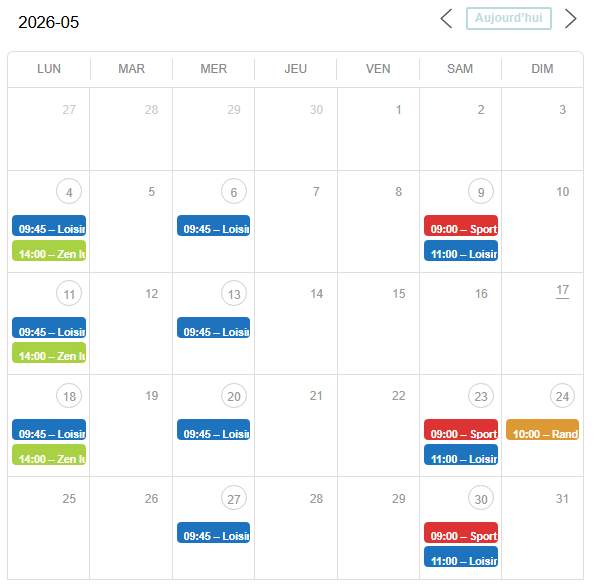 calendrier sances mai 2026