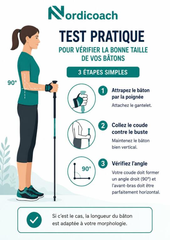 Test taille des bâtons de marche nordique